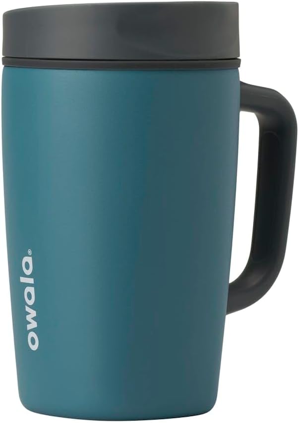Owala SmoothSip Slider Insulated Travel Mug with Handle, Leakproof, 12/24oz