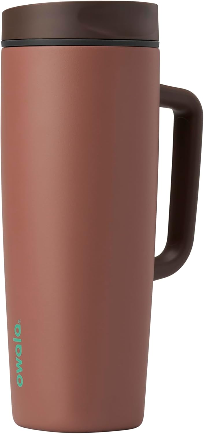 Owala SmoothSip Slider Insulated Travel Mug with Handle, Leakproof, 12/24oz