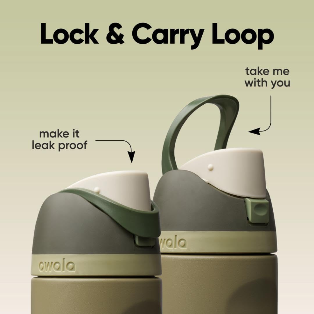 Freesip Insulated Stainless Steel Water Bottle with Straw, Bpa-Free Sports Water Bottle, Great for Travel, 24 Oz, off Road