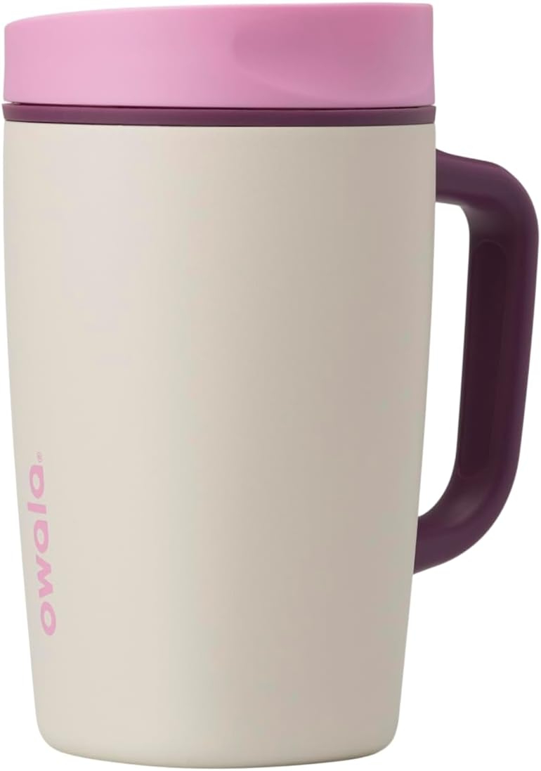 Owala SmoothSip Slider Insulated Travel Mug with Handle, Leakproof, 12/24oz
