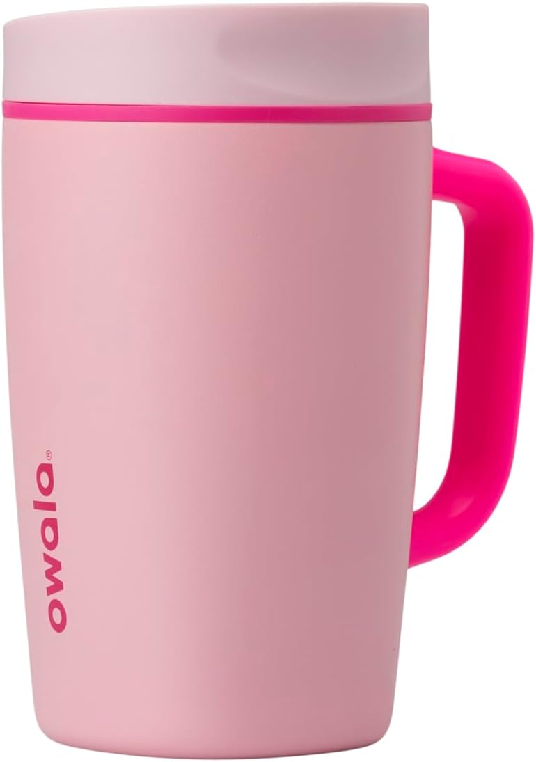 Owala SmoothSip Slider Insulated Travel Mug with Handle, Leakproof, 12/24oz