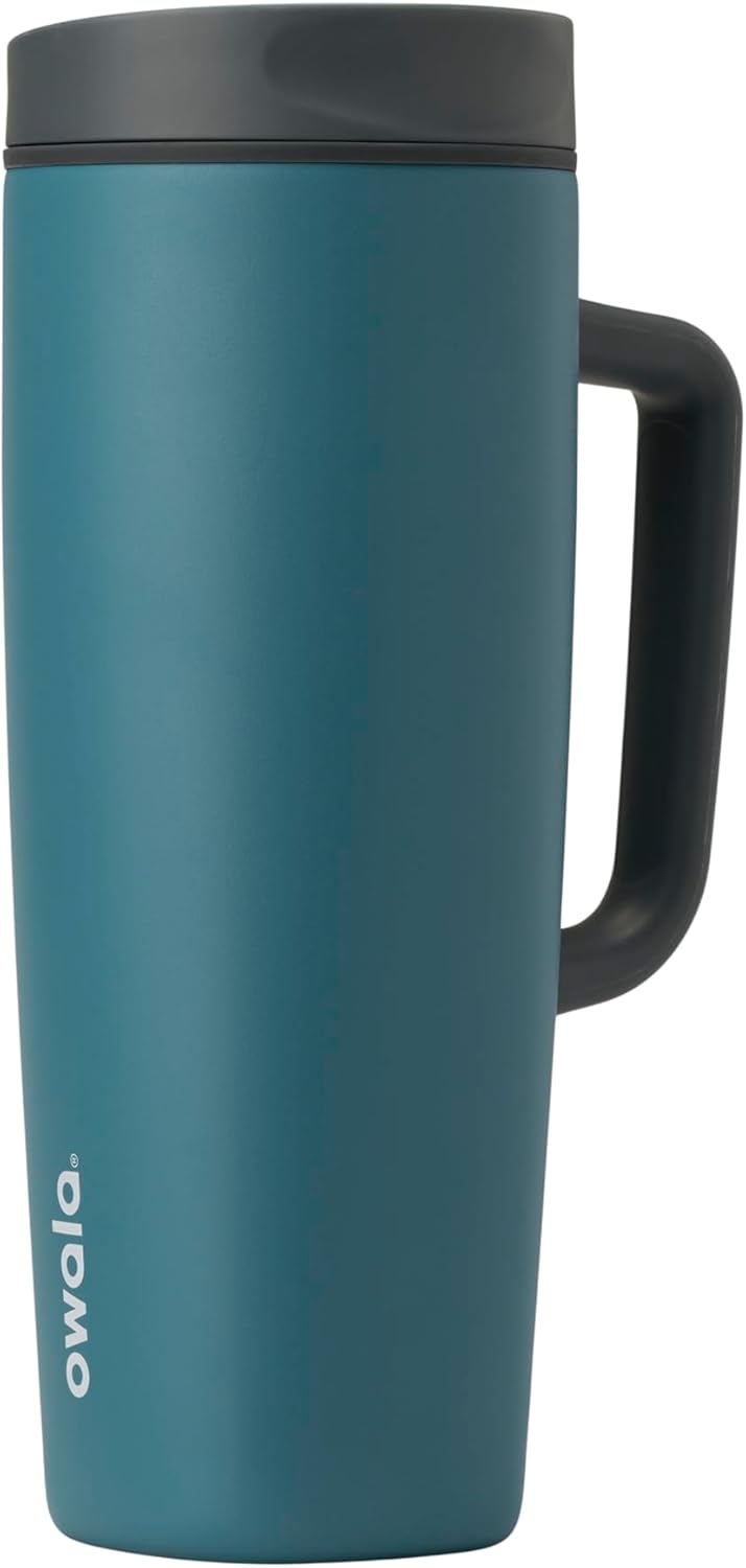 Owala SmoothSip Slider Insulated Travel Mug with Handle, Leakproof, 12/24oz