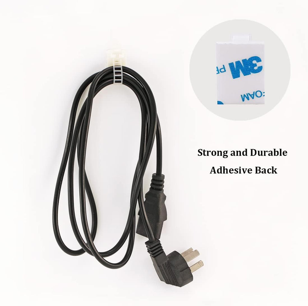 Wire Management Clips Clear with Screw Hole (50 Pack) Adjustable Cable Straps 3 Inch with 3M Adhesive Tape,Cable Fasteners for Christmas Lights,Desk,Wall to Hold Extension Cord