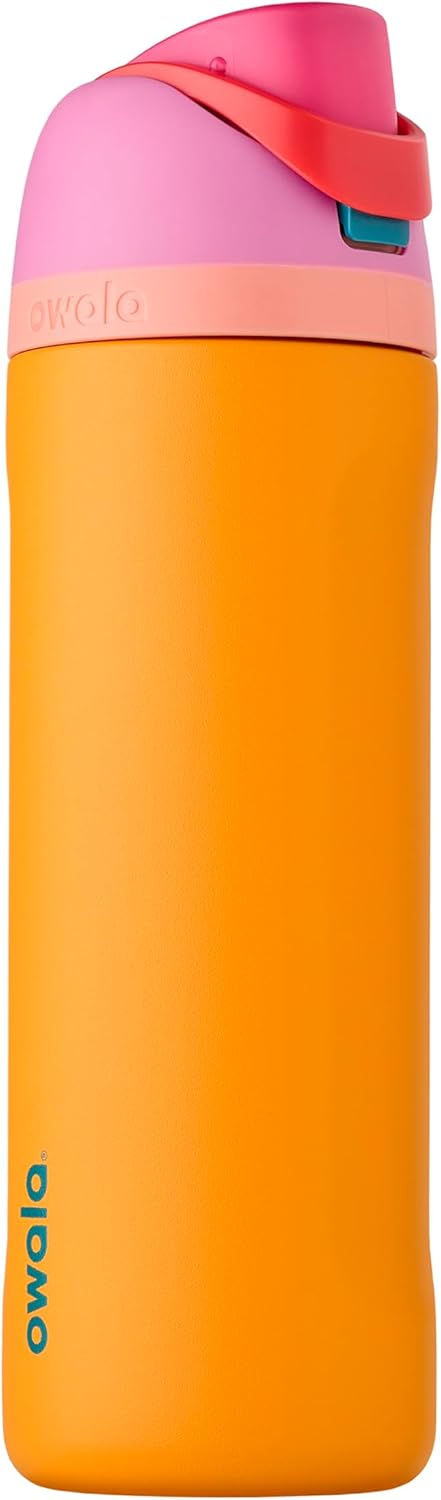 Freesip Insulated Stainless Steel Water Bottle with Straw, Bpa-Free Sports Water Bottle, Great for Travel, 24 Oz, off Road