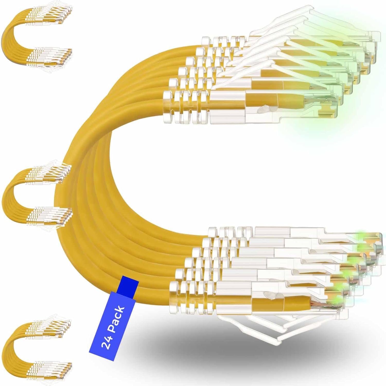 24-Pack 3ft Cat6/Cat6A Slim Ethernet Patch Cables 10G Snagless Flexible Network