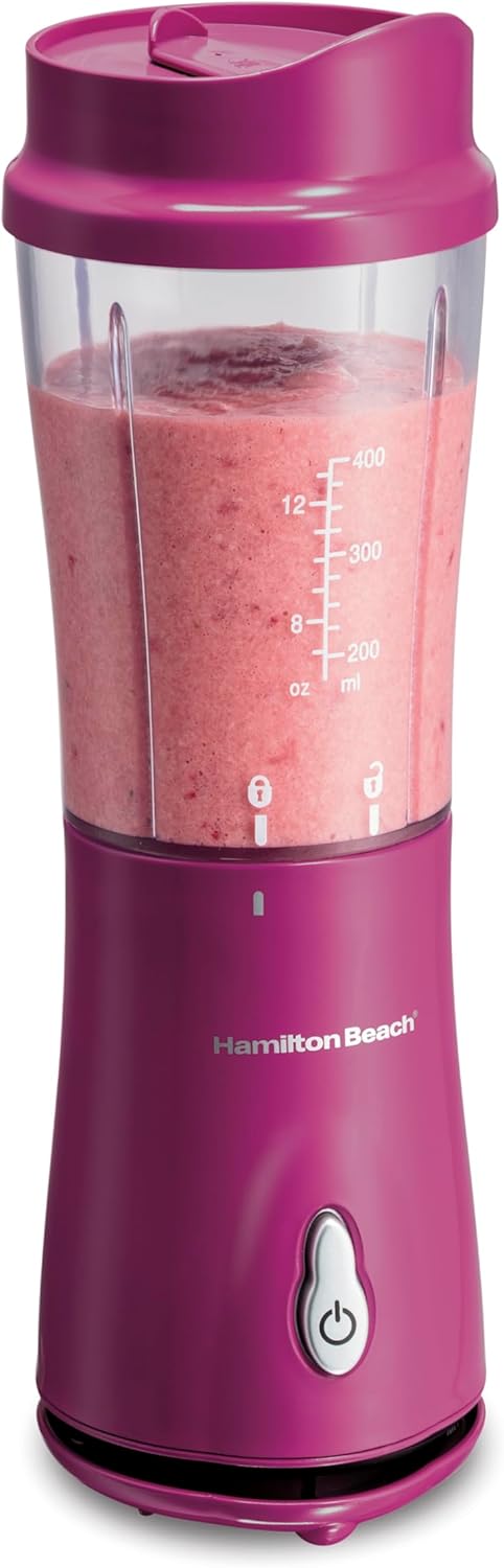 Portable Blender for Shakes and Smoothies, 14 Oz BPA Free Travel Cup & Lid, Durable Stainless Steel Blades, Personal Smoothie Blender, Blue, 51132G
