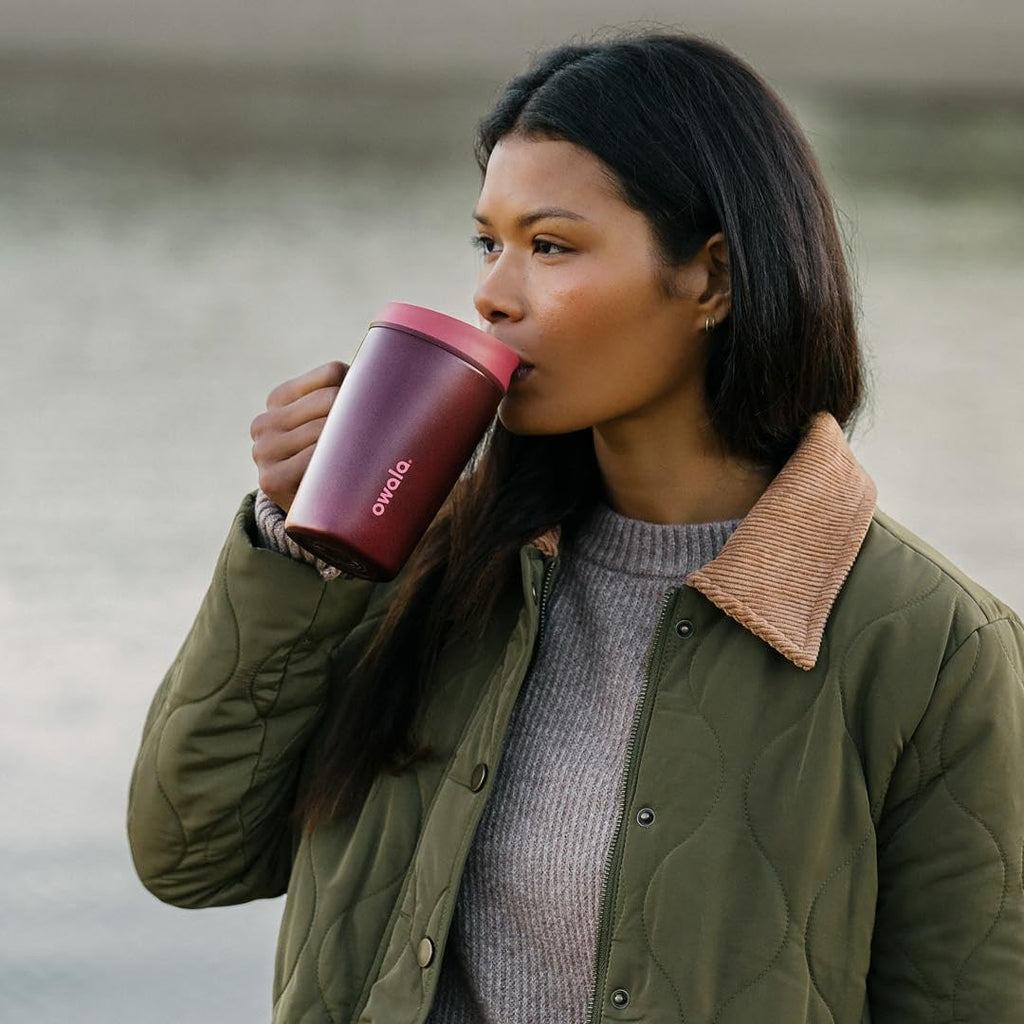 Owala SmoothSip Slider Insulated Travel Mug with Handle, Leakproof, 12/24oz