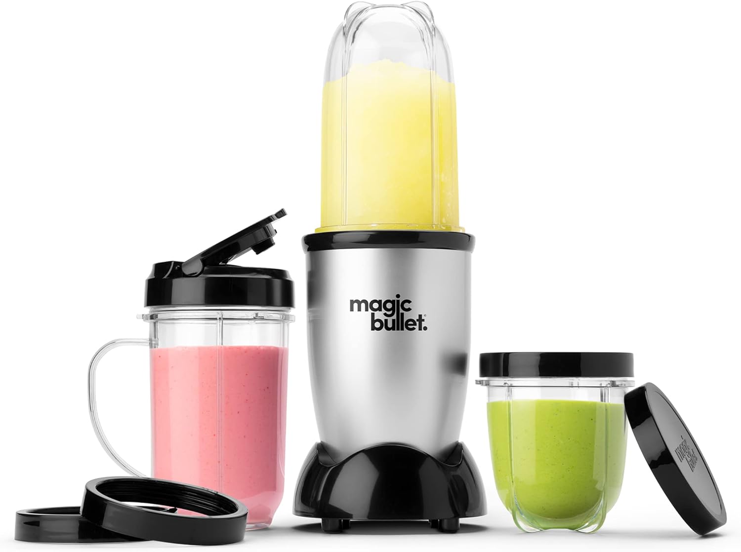 ® Blender Set, 7-Piece Set, 250W Blender and Food Processor, 2 Blending Cups, Cross Blade, Compact Design, Smoothies, Sauces, Silver, MBR-0701AK