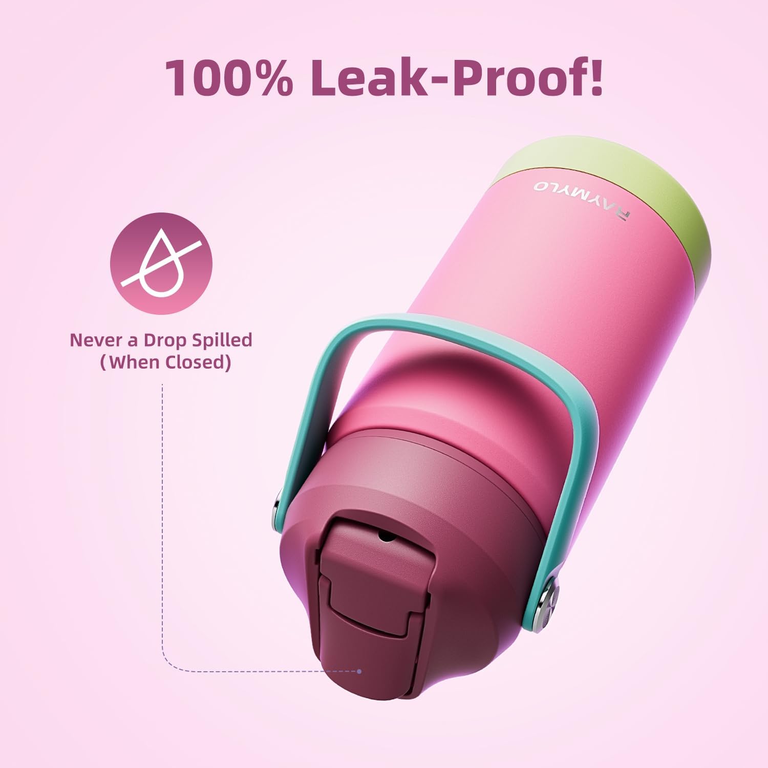 Kids Water Bottle, Toddler Stainless Steel Insulated Hydro Small Flask with Straw & Silicone Boot, Boys/Girls Small Water Bottle for School, 100% Leakproof & BPA Free & Keep Cold for 24 Hours