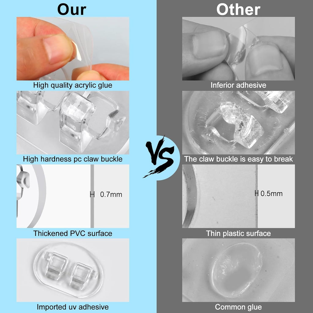 15 Pack Shower Caddy Adhesive Replacements, No-Drill Strong Hooks (fits 80 chars)