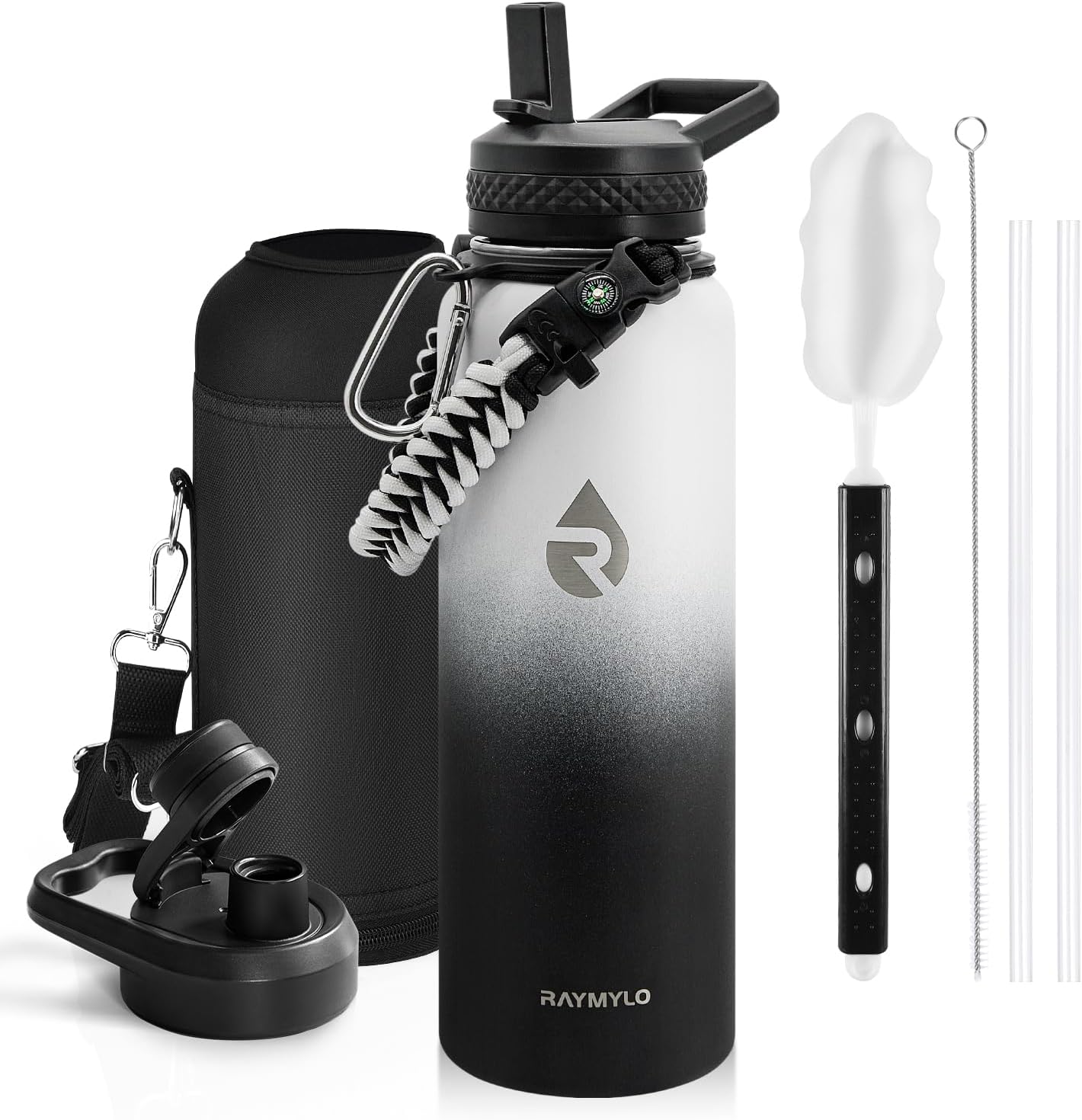 40Oz Insulated Water Bottle, Triple Wall Vacuum Stainless Steel Water Bottles, Keeps Cold 48H, Reusable Metal Water Flask Jug for Gym, Sports, Camping, Hiking,Travel, Starry Sky-Indigo/Black