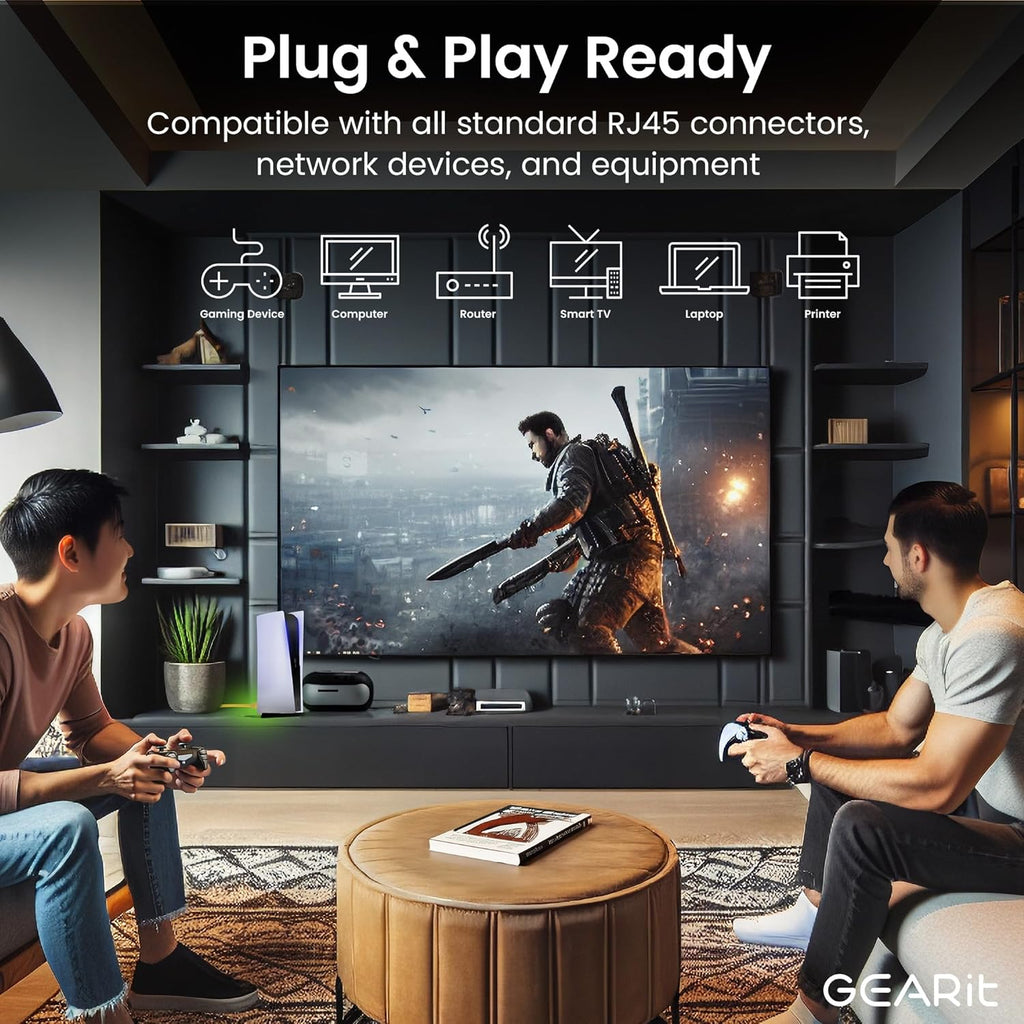 Cat 6 Ethernet Cable (24-Pack 6 Feet) Cat6 Network Patch, 10Gbps, RJ45, Snagless Cord, Gold-Plated Connectors, Internet for PC, TV, Tablet, Router, Printer, Servers, IT Data Center - Yellow