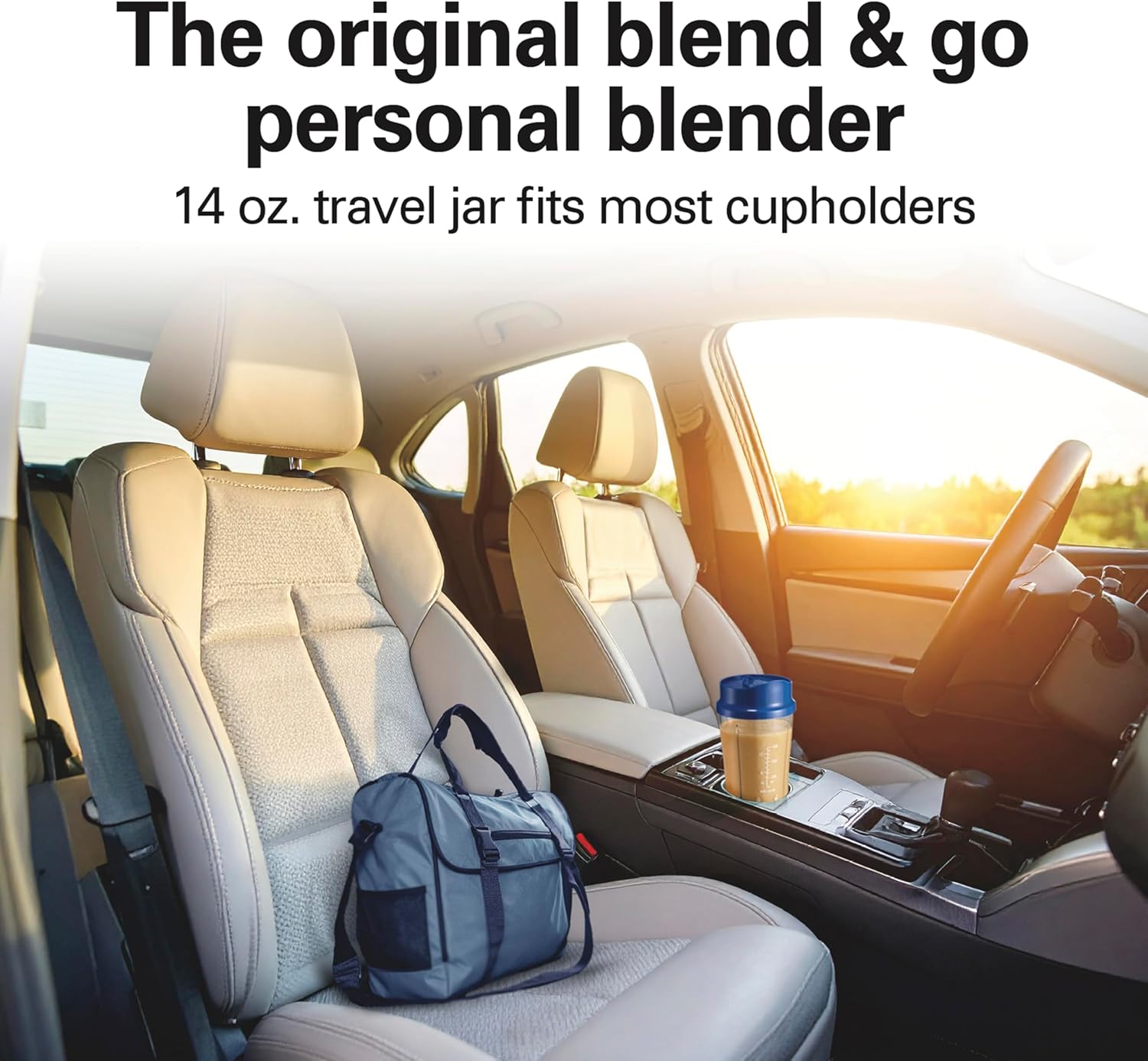 Portable Blender for Shakes and Smoothies, 14 Oz BPA Free Travel Cup & Lid, Durable Stainless Steel Blades, Personal Smoothie Blender, Blue, 51132G