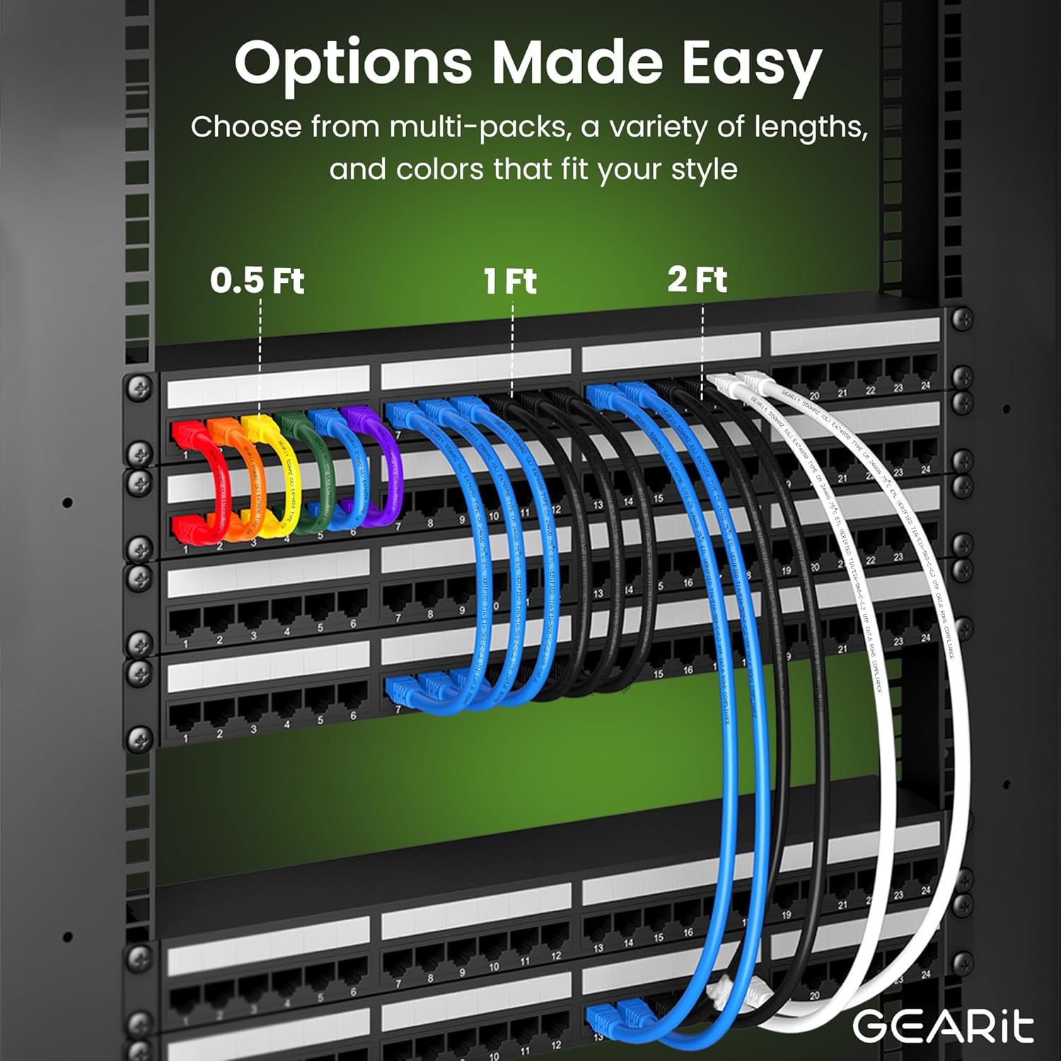 Cat 6 Ethernet Cable (24-Pack 6 Feet) Cat6 Network Patch, 10Gbps, RJ45, Snagless Cord, Gold-Plated Connectors, Internet for PC, TV, Tablet, Router, Printer, Servers, IT Data Center - Yellow