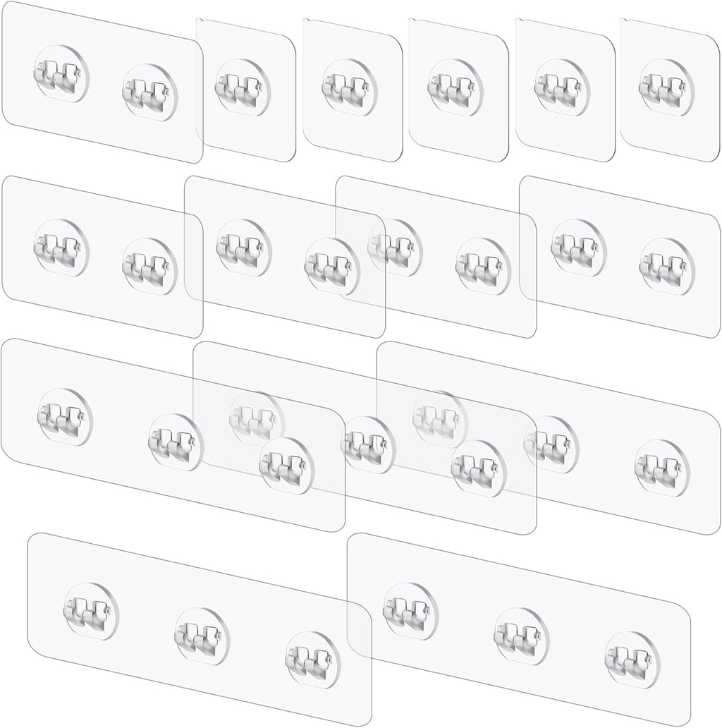 15 Pack Shower Caddy Adhesive Replacements, No-Drill Strong Hooks (fits 80 chars)