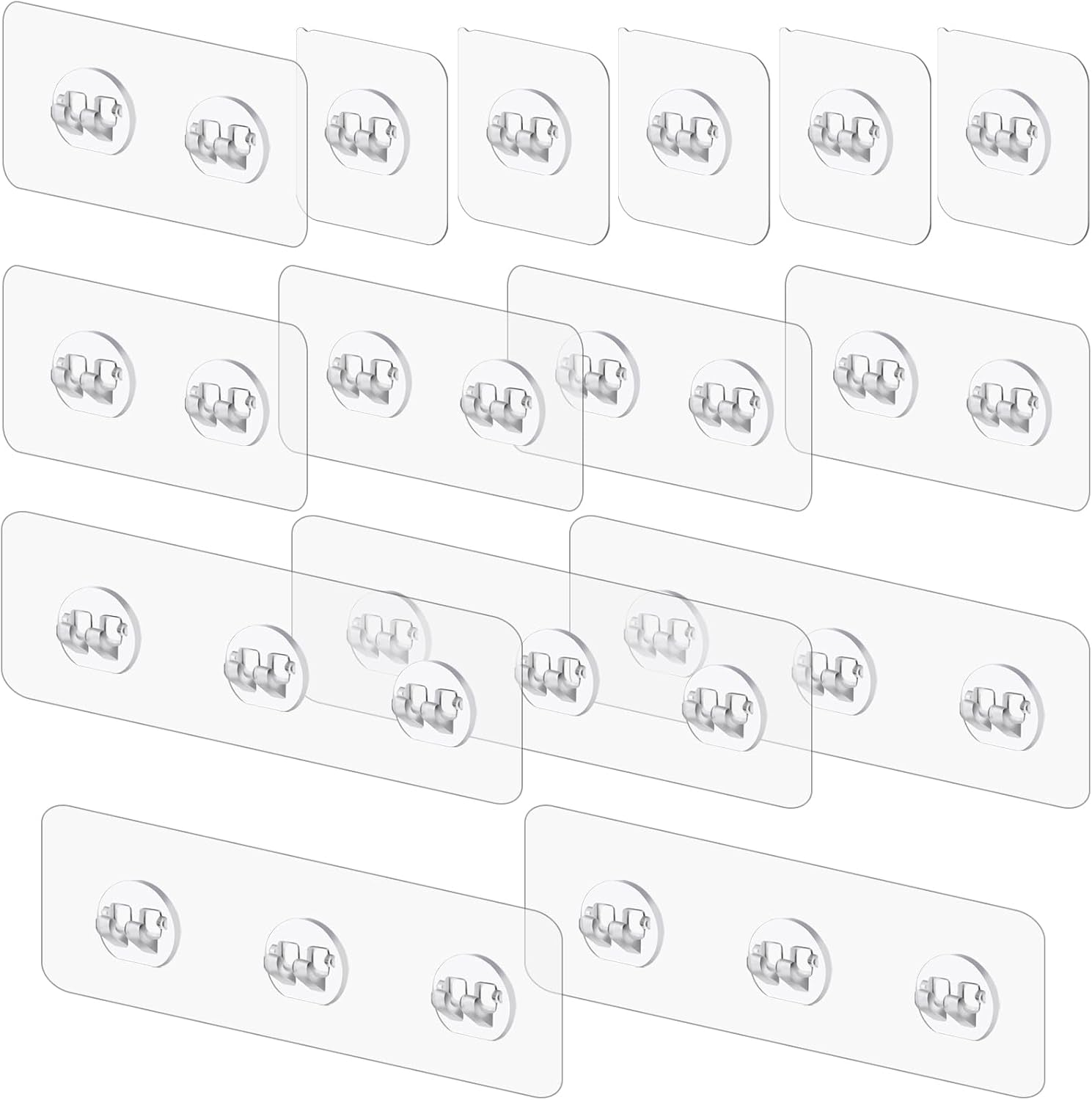 15 Pack Shower Caddy Adhesive Replacements, No-Drill Strong Hooks (fits 80 chars)